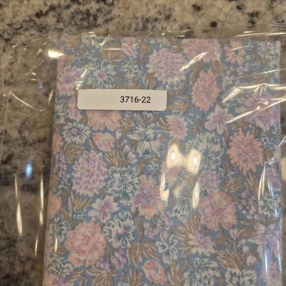 Fabric, Dusty Blue & Pink Pastel Floral Cotton 45" wide x 1/2 yd - Picture 4 of 4